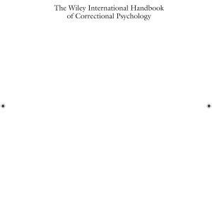 The Wiley International Handbook of Correctional Psychology