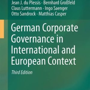 German Corporate Governance in International and European Context (3rd Edition)