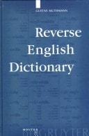 Reverse English Dictionary (Based on Phonological and Morphological Principles) (2010th Edition)